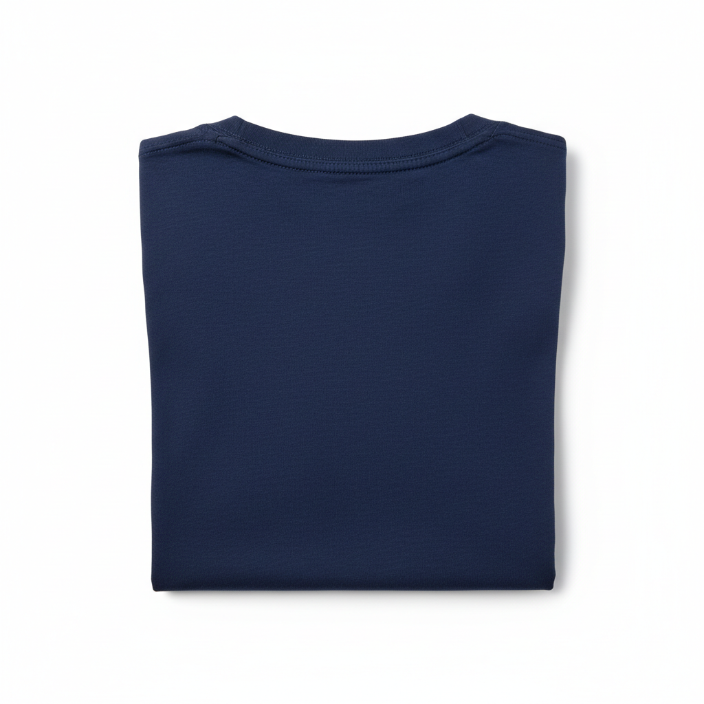 Classic Navy Crew Neck Tee back view