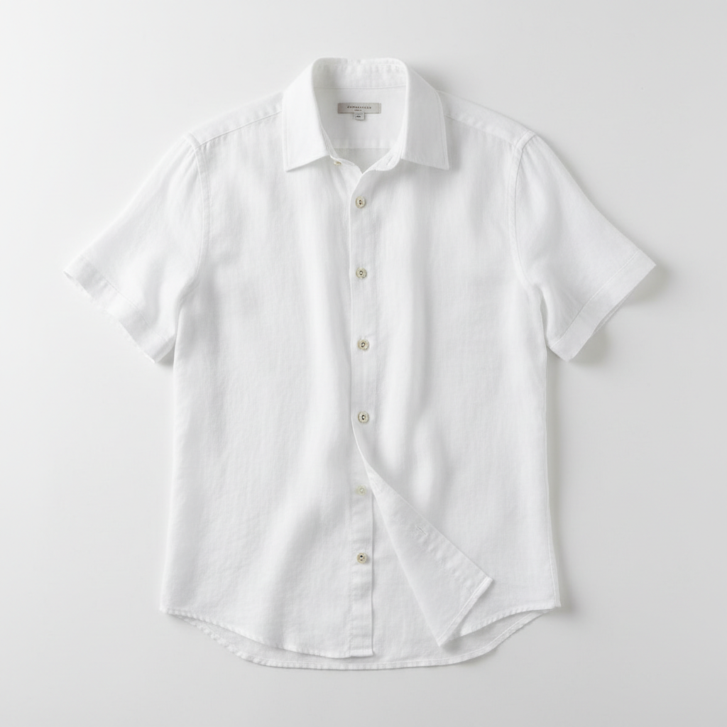 Linen Short Sleeve Shirt flat lay