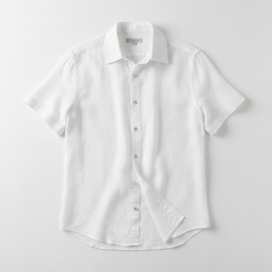 Linen Short Sleeve Shirt flat lay