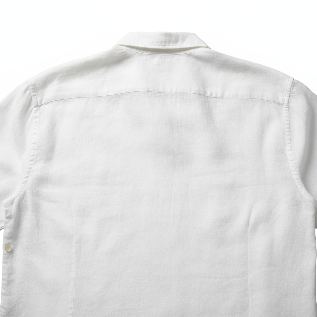 Linen Short Sleeve Shirt back view detail